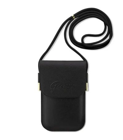 کیف دوشی گس اورجینال مدل SAFFIANO EMBOSSED LOGO از چرم ضد خش