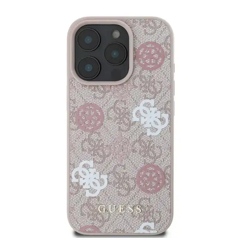 guess-peony-pattern-pink-case-iphone16promax-front کاور گس مدل GUESS PEONY PATTERN مناسب برای گوشی موبایل آیفون 16 پرومکس - Image 1