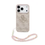 کاور گس مدل GUESS LANYARD چرمی با طرح لوگوی Guess و بند لنیارد مناسب آیفون ۱۷ پرو – قاب لوکس و کاربردی برای محافظت و استایل.