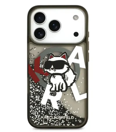 کاور کارل لاگرفلد مدل GLITTER CHOUPETTE گلیتری اورجینال مناسب گوشی آیفون ۱۷ پرومکس با قابلیت مگ سیف