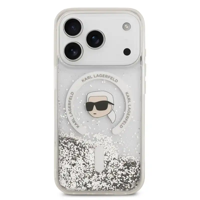 karllagerfeld-glitter-karl--clear-magsafe-case-iphone17promax-front-1 کاور کارل لاگرفلد مدل MAGSAFE GLITTER KARL مناسب گوشی موبایل آیفون ۱۷ پرو - Image 1