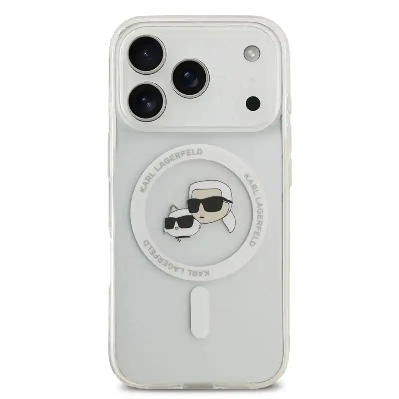 karllagerfeld-kc-heads-clear-magsafe-case-iphone17pro-front-1 کاور کارل لاگرفلد مدل MAGSAFE CLEAR K&C مناسب گوشی موبایل آیفون ۱۷ پرو - Image 1