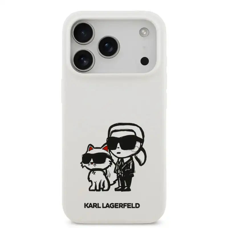 karllagerfeld-silicone-k&c-sketch-white-case-iphone17promax-front-1 کاور کارل لاگرفلد مدل KARL K&C SKETCH مناسب برای گوشی موبایل آیفون ۱۷ پرومکس - Image 1