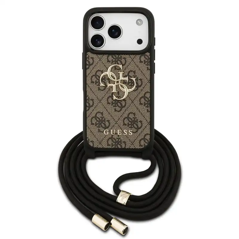 guess-crossbody-big-logo-brown-case-17promax-front-1 کاور گس مدل CROSSBODY BIG LOGO مناسب برای گوشی موبایل آیفون ۱۷ پرومکس - Image 1
